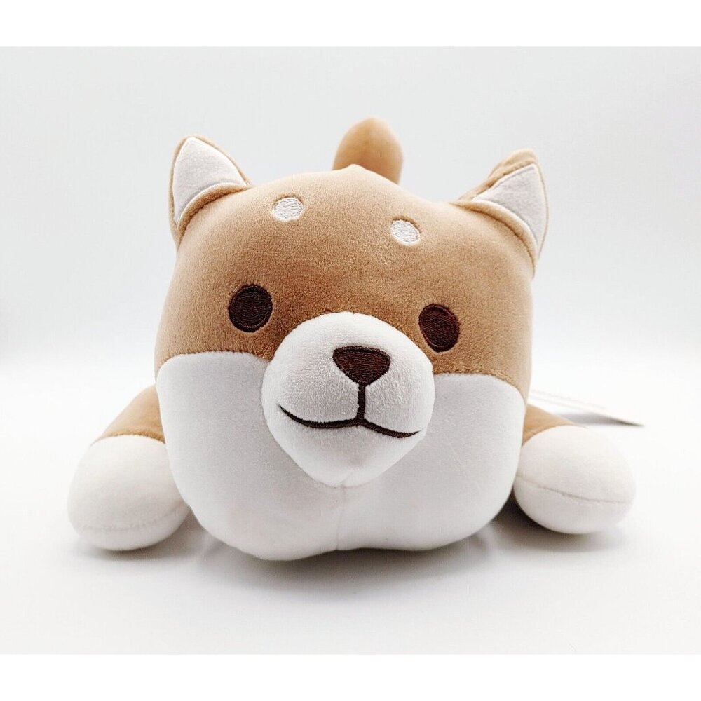 Miniso Plush Dog Shiba Inu Stuffed Animal Puppy Laying Down Plush 15.7" NEW